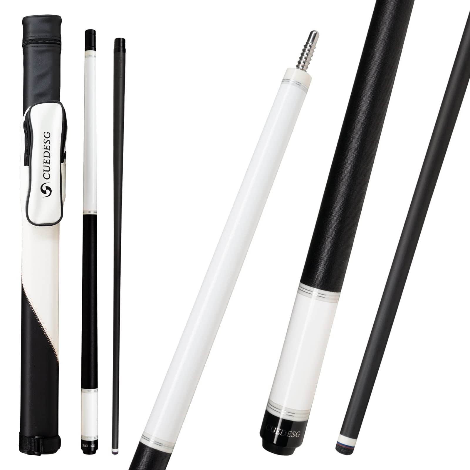 Premium Carbon Fiber Pool Cue Stick - 10.5mm/11.8mm/12.5mm Low Deflection Shaft | Professional Billiard Cue with Protective Case | Perfect for Tournament Play & Home Pool Tables