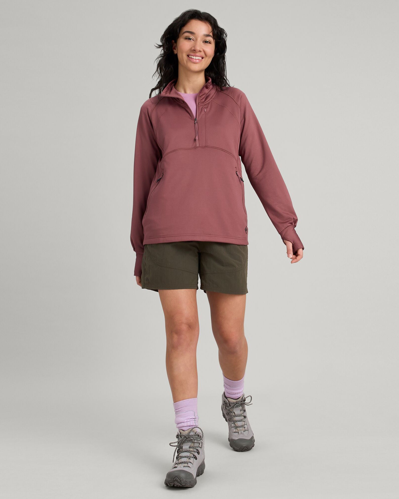 ULT Hike Women's Quarter Zip Pullover Fleece Jacket - Lightweight Warm Outdoor Hiking Top for Women - Perfect for Camping, Trail Running & Fall Adventures