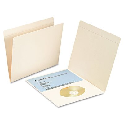 File Folders with Media Pocket - Straight Top Tab Manila Letter Size (50/Box) - Perfect for Office, School & Home Document Organization