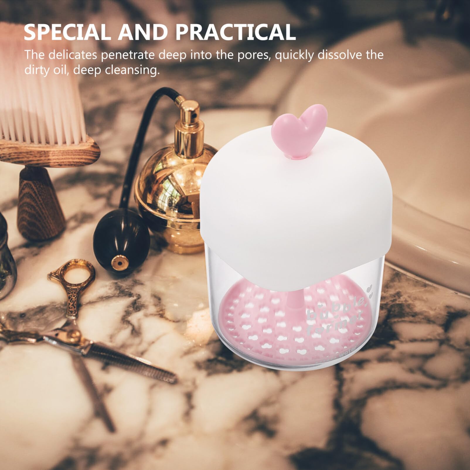 IPETBOOM Bubble Foam Maker - Face Wash Foamer & Marshmallow Maker for Deep Skin Cleansing | Pink Skincare Tool for Gentle Cleansing & Spa-like Experience at Home