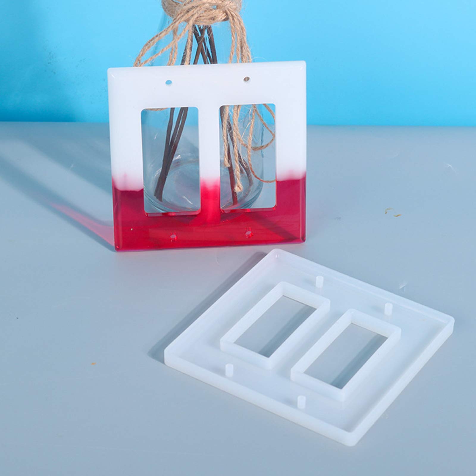 2-Piece Double Hole Light Switch Cover Resin Molds for Epoxy Casting - DIY Craft Making & Home Decor - Perfect for Switch Socket Covers, Wall Plates, and Creative Home Improvement Projects