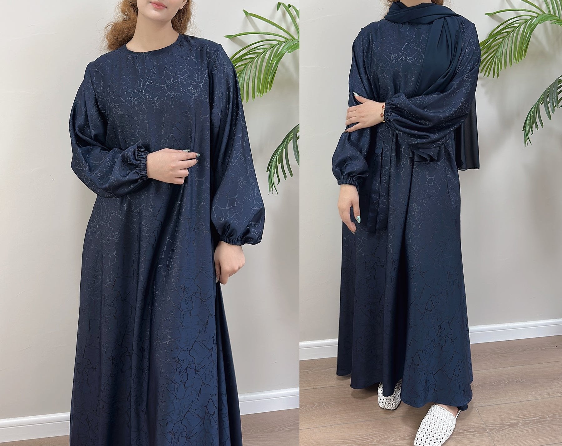 Elegant Maura Textured Abaya with Adjustable Belt - Modest Islamic Dress for Women - Perfect for Prayer, Eid, and Special Occasions