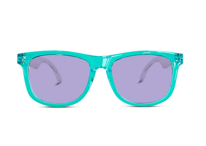 HK Polarized Sunglasses for Kids 0-2 Years - Fancy Wayfarer Style in Aqua/Orchid/Coral Colors | UV Protection for Outdoor Play, Beach & Family Photos