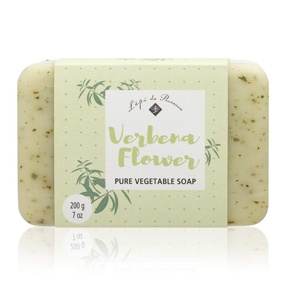 L'Epi de Provence Triple Milled Verbena Flower Shea Butter Soap 200g - French Vegetable Soap for Hand, Face & Body - Luxury Bath & Gift Set for Dry Skin Care