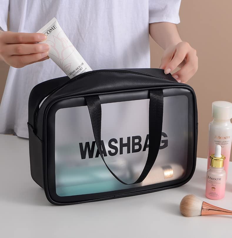 Waterproof PVC Cosmetic Bag for Women - Travel Toiletry Organizer (4-Piece Set) - Perfect for Makeup & Grooming on the Go