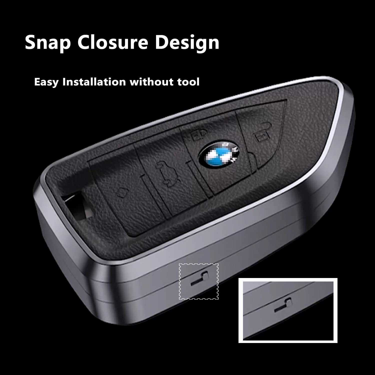 Premium Alloy Leather Car Key Fob Cover - 22g Ultralight Key Fob Case Compatible with Chevrolet Chevy 4 Buttons Remote Key (Malibu, Camaro, Cruze, Spark, Bolt, Trax, Traverse, Blazer) - Durable Protection & Stylish Design for Everyday Use