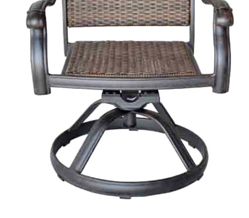 Patio Outdoor Swivel Rocker Dining Chairs Set of 4 - Heavy Duty Cast Aluminum Furniture in Dark Bronze - Perfect for Backyard, Garden, Poolside & Outdoor Entertaining