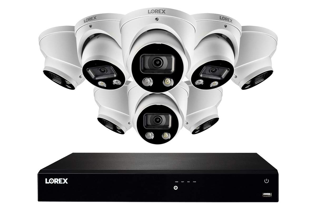 Lorex 4K 16-Channel Smart Deterrence Surveillance System with 3TB NVR & 8 Dome Cameras - 4K Ultra HD Security for Home & Business Protection | Indoor/Outdoor Monitoring, Night Vision, Motion Detection