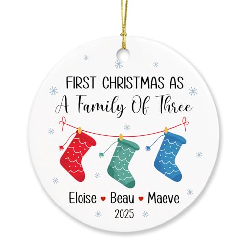 First Christmas as a Family of Three Ornament