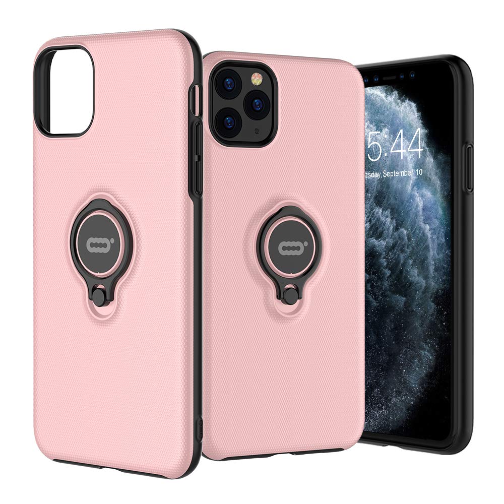 ICONFLANG iPhone 11 Pro Max Case with 360° Rotating Ring Stand & Magnetic Car Mount - Anti-Scratch Protective Cover for Apple iPhone 11 Pro Max 6.5