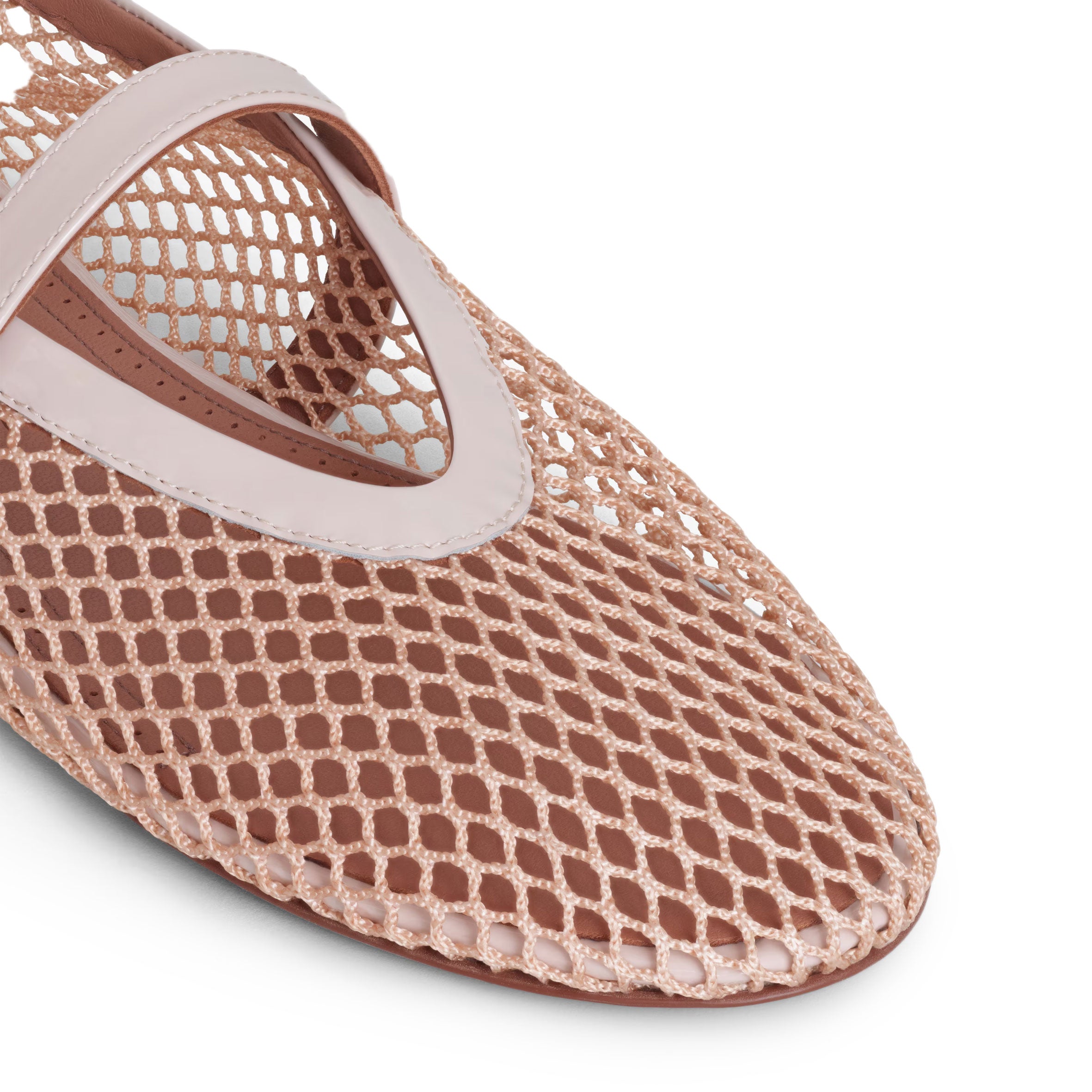 Nude Fishnet Ballet Flats for Women - Comfortable & Stylish Mesh Pointed Toe Shoes for Casual Wear, Office & Dance