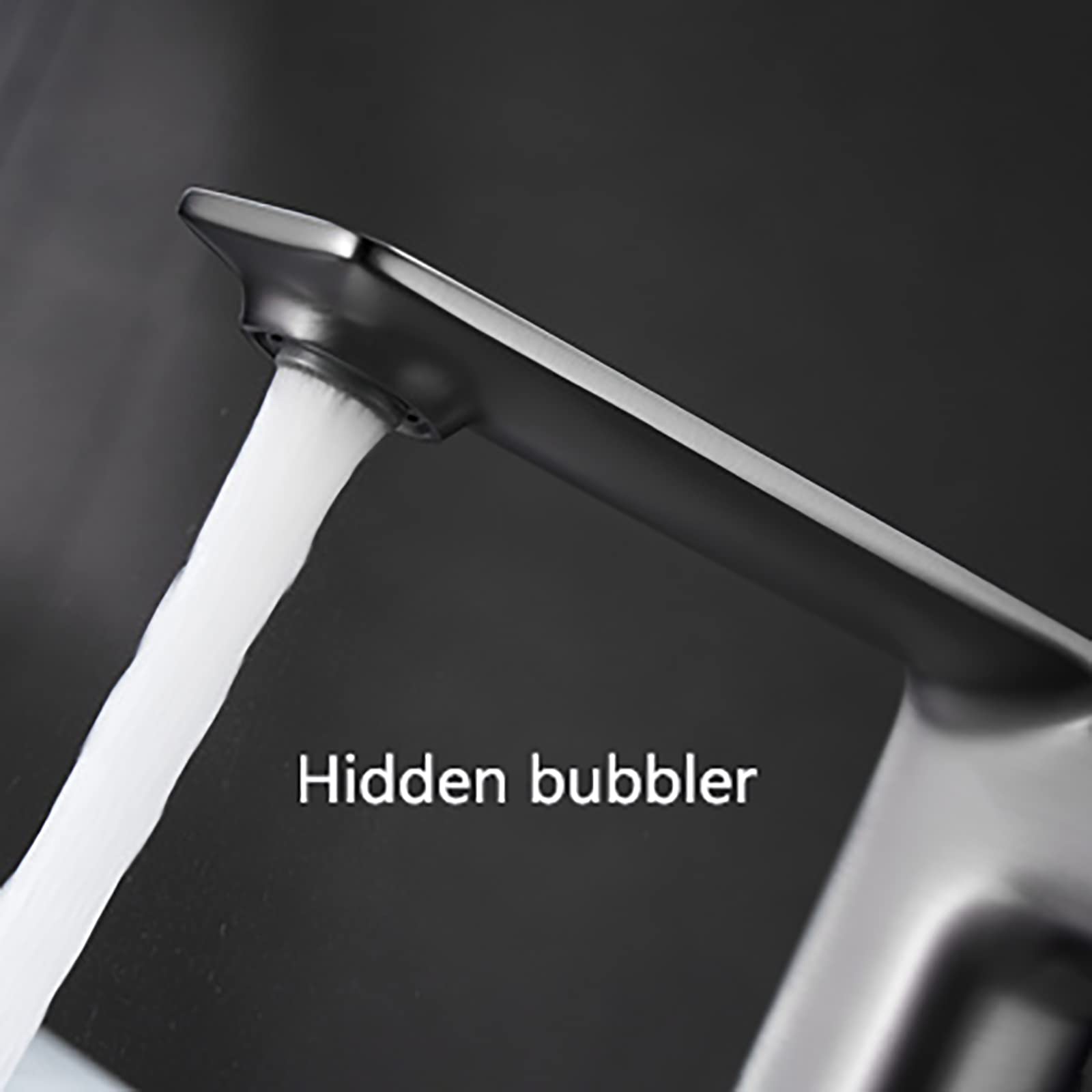 Brass Single Handle Bathroom Sink Faucet with Push Button Switch - Deck Mounted Single Hole Basin Mixer Tap in Gray for Vanity & Bathroom Upgrade | Perfect for Modern Home Renovation & Water Conservation