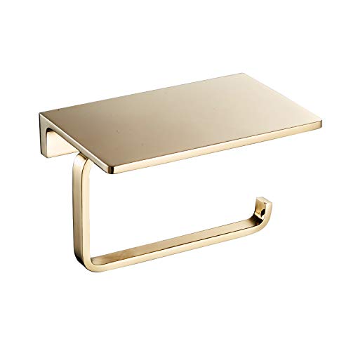 Brass Single Toilet Paper Holder Gold