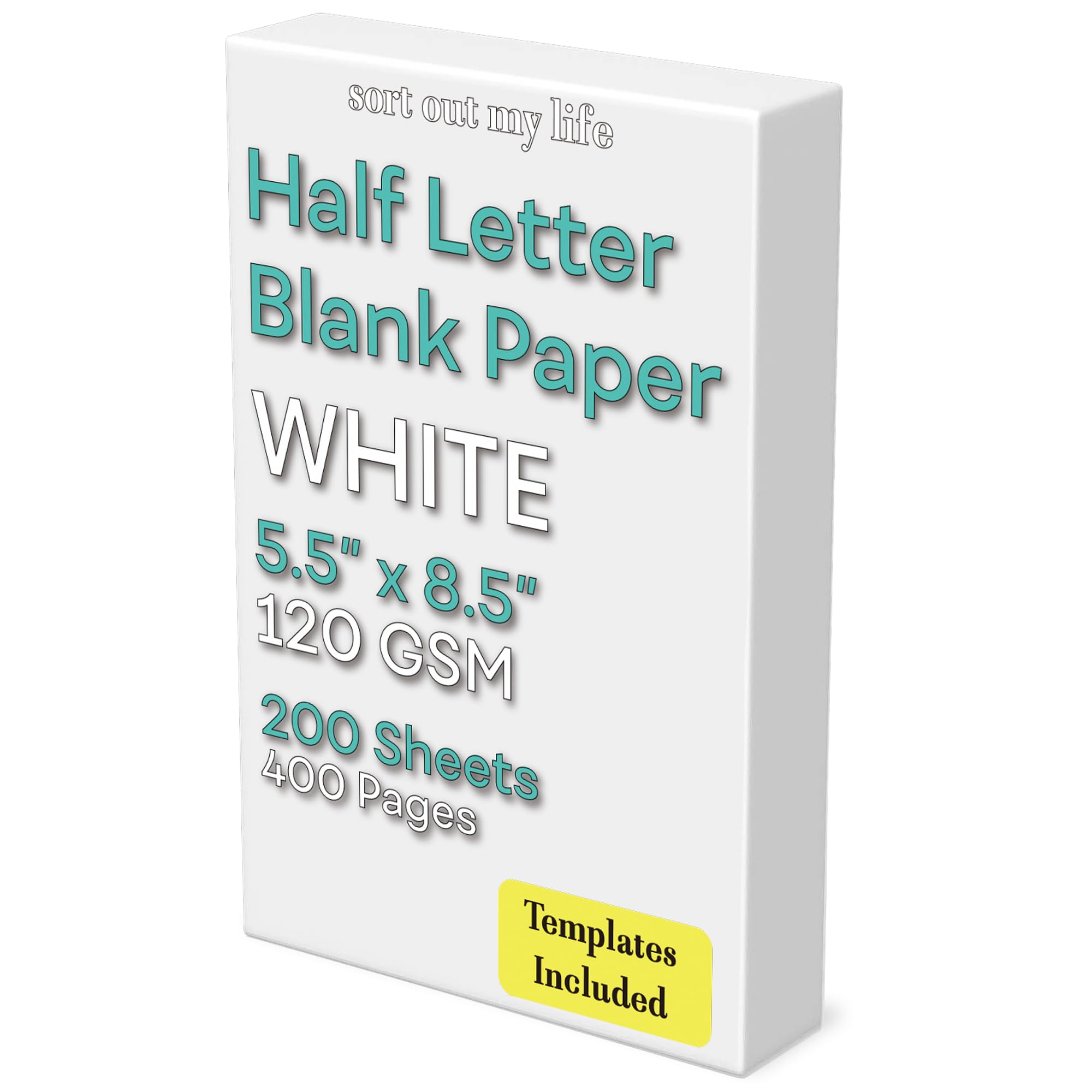 Premium Half Letter Blank Paper - 200 Sheets, 120 GSM, Unpunched Printer & Copy Paper (5.5