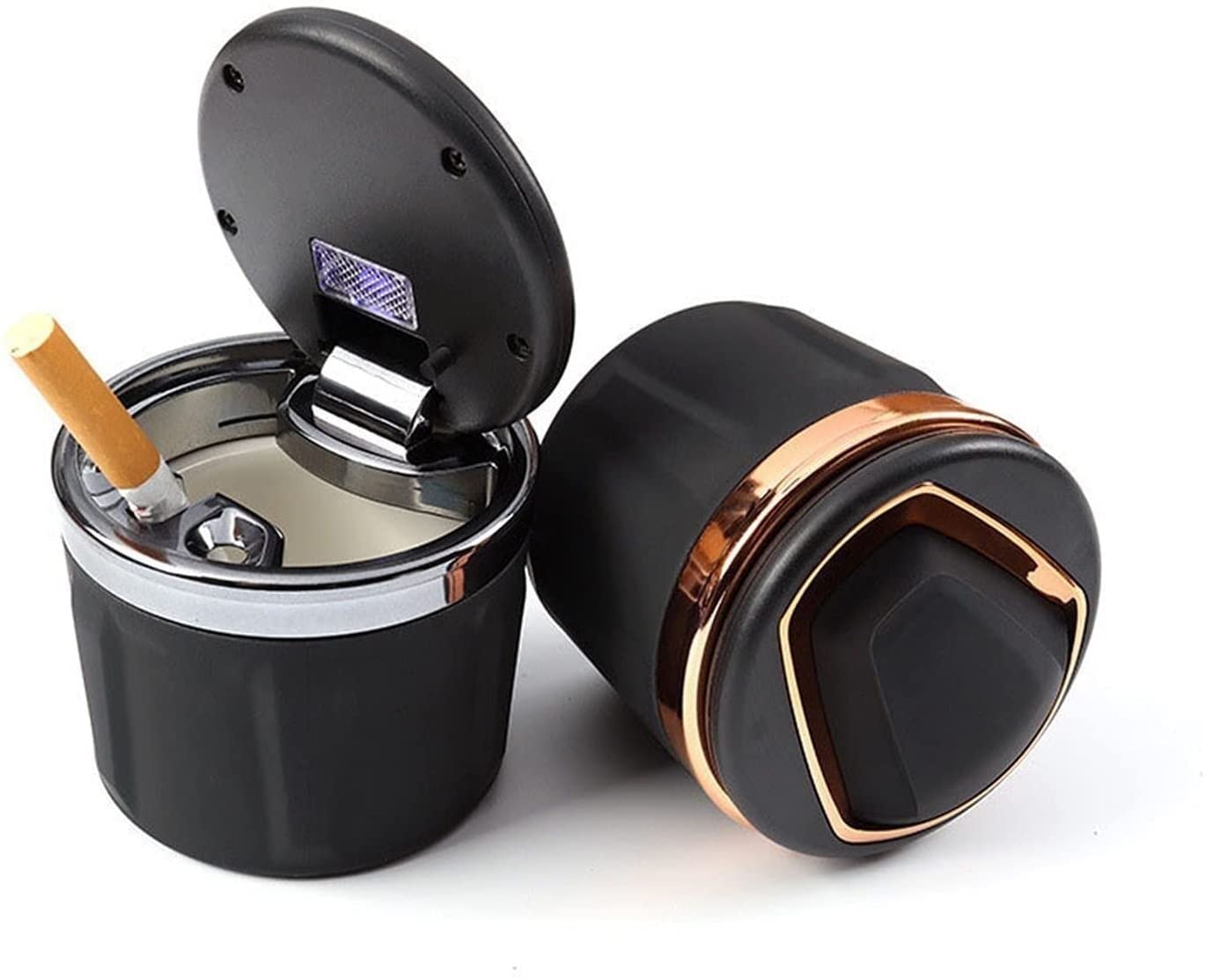 Premium Car Ashtray with Detachable Lighter Set - Blue LED Light Indicator & Lid for Smoke-Free Cars, Home, Office & Travel | Ideal for Smokers on the Go (Color: A)