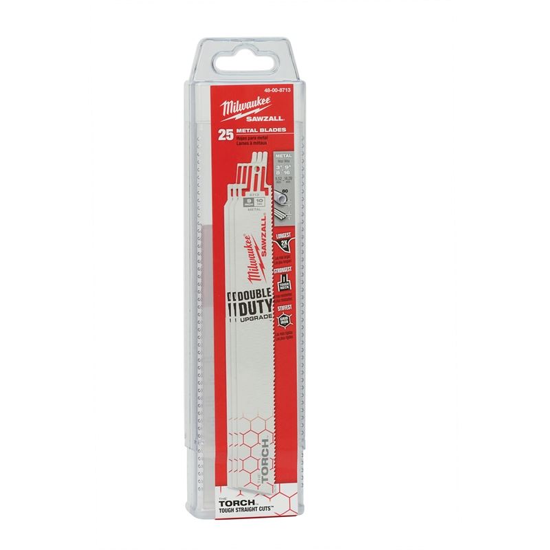 48 in. 10 TPI Torch Sawzall Blades - 25 Pack for Wood, Metal & Demolition Cutting - Heavy Duty Reciprocating Saw Blades for Construction, Renovation & DIY Projects