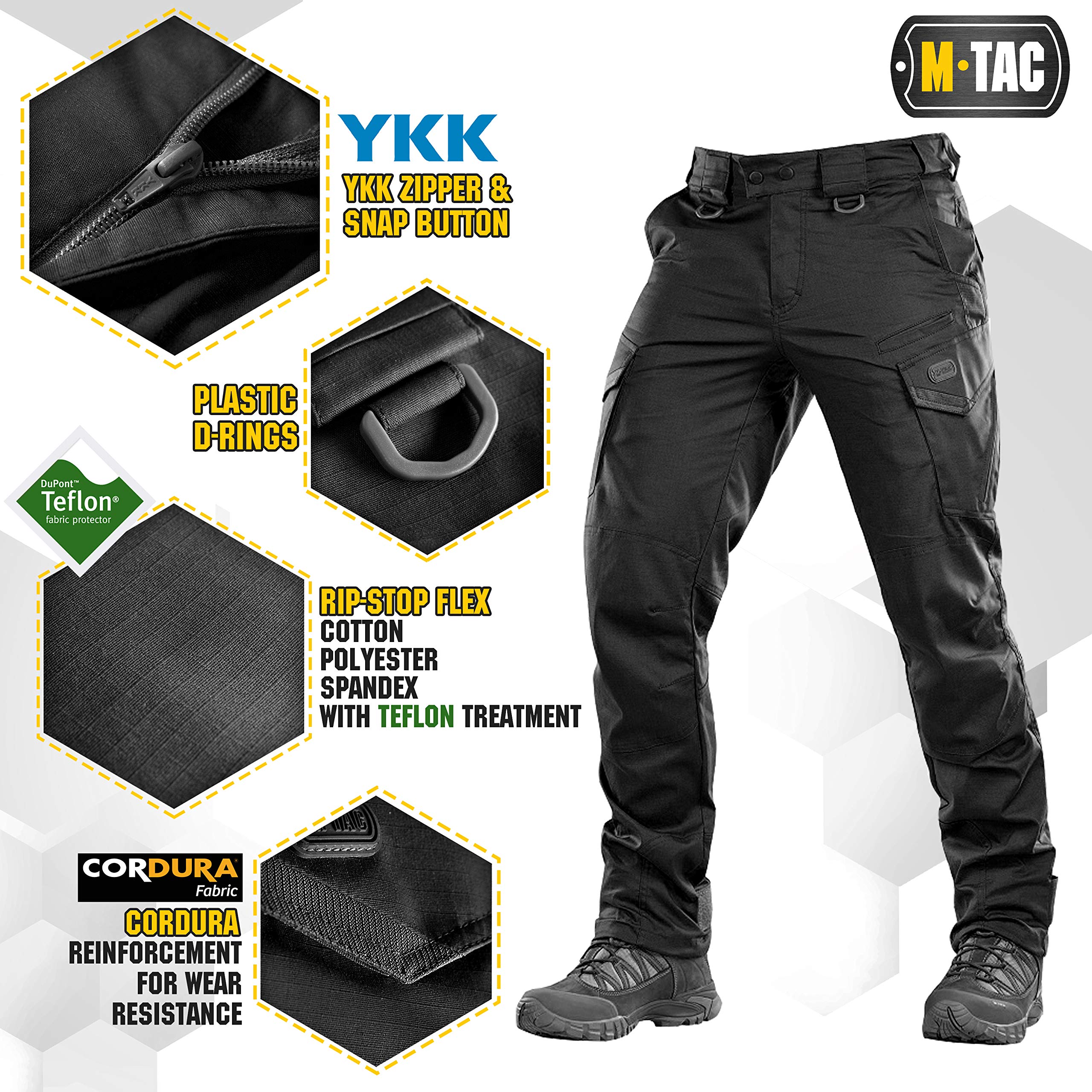 Aggressor Flex Men's Tactical Cargo Pants - Durable Cotton Work Pants with Multiple Pockets for Outdoor, Hiking & Military Use