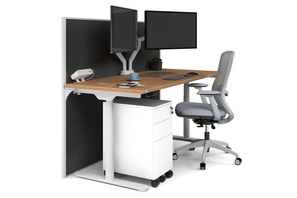 Premium Adjustable Height Single Workstation Desk - 1600L x 700W Size - Ideal for Home Office, Study & Workspace Ergonomics