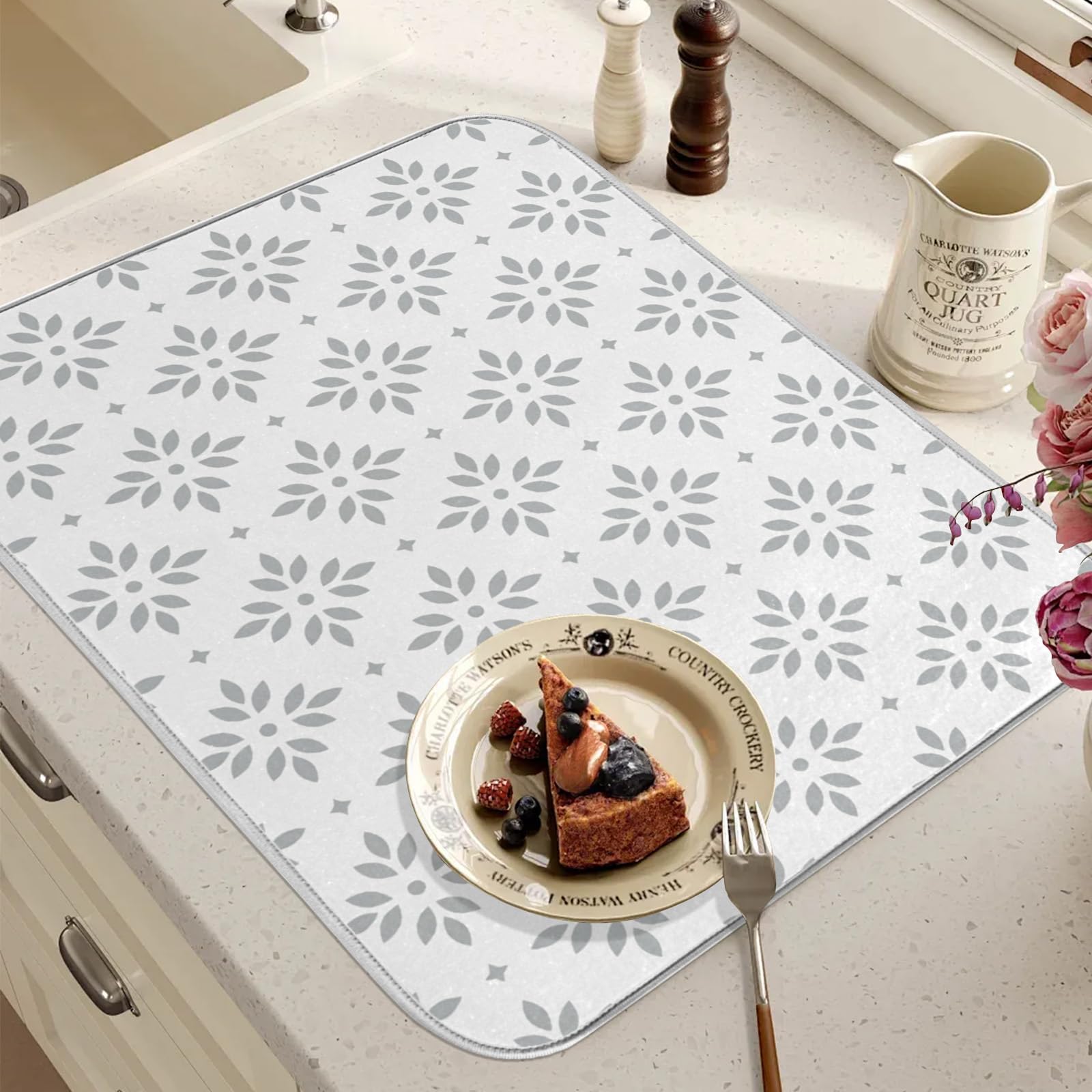 Leaf-Shaped Absorbent Dish Drying Mat 18x24