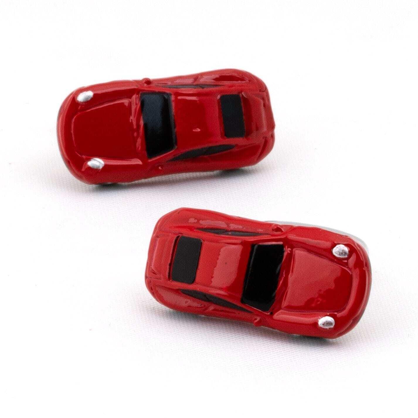 Luxury Red Porsche 911 Car Cufflinks for Men - Elegant Dress Accessories for Weddings, Business Meetings & Formal Events