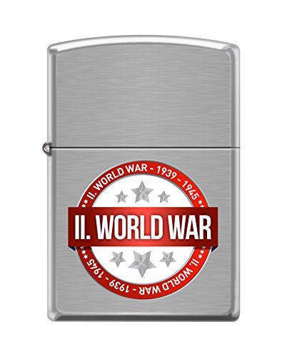 Vintage Zippo WWII 1939-1945 Collectible Lighter - Brushed Chrome Finish | Perfect for Military Collectors, History Enthusiasts & Gift Giving