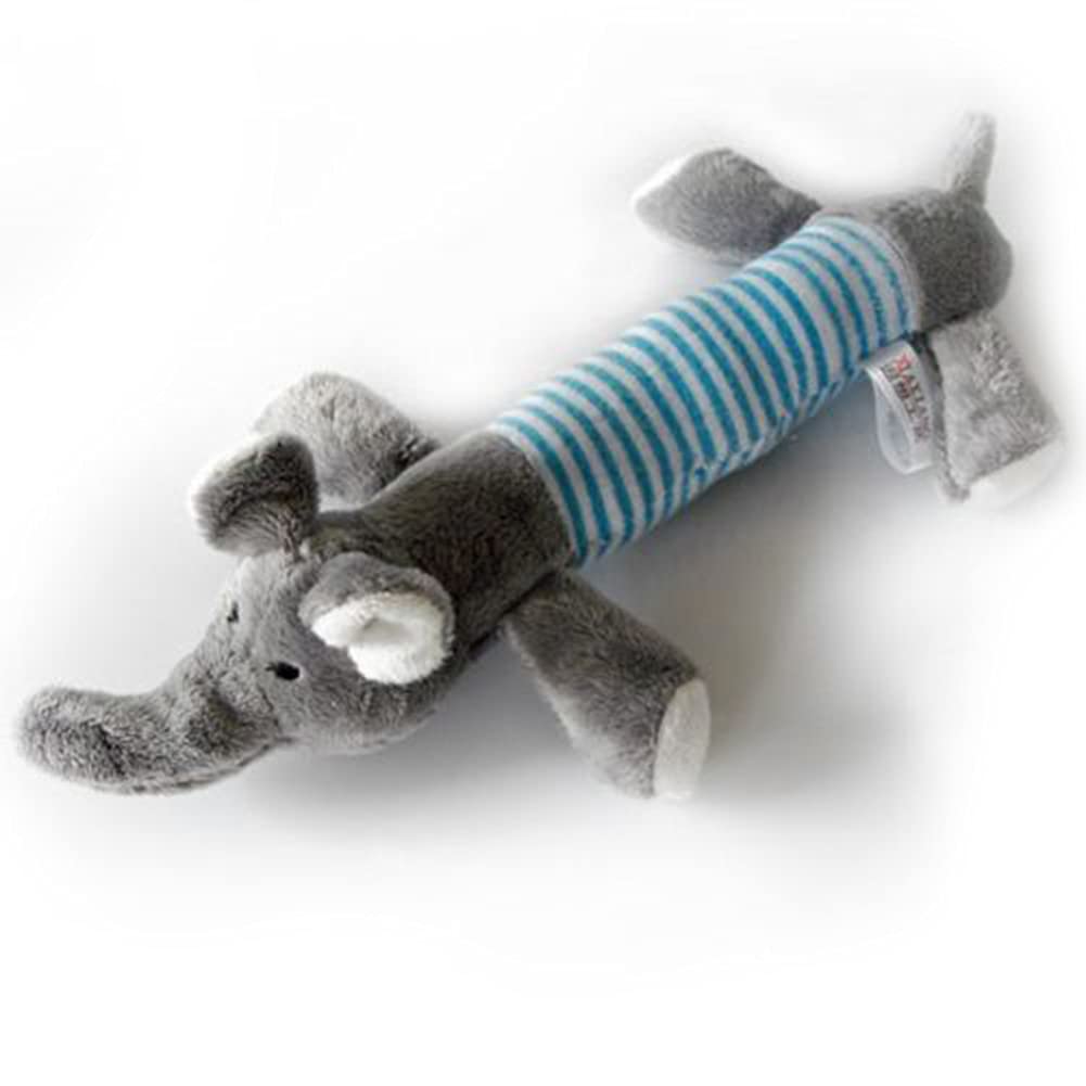 Bluelanss Squeaky Dog Chew Toy - Crinkle Plush Stuffed Animal for Small & Medium Dogs, Puppy Teething & Interactive Play - Blue Elephant Design for Indoor & Outdoor Fun
