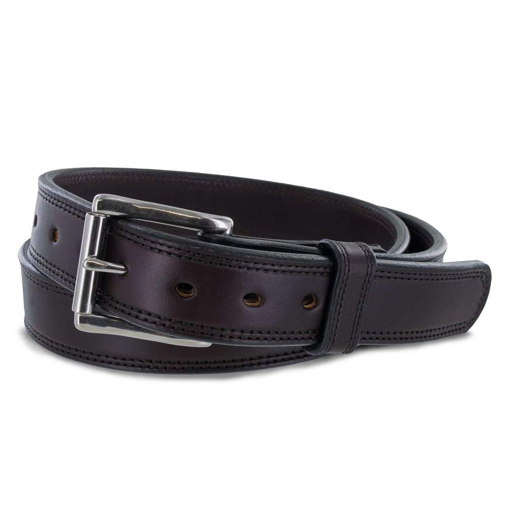 The Brute 17oz Double Leather Belt for Men - Heavy Duty Genuine Leather Work Belt with Solid Brass Buckle - Perfect for Construction, Outdoor Work & Everyday Wear