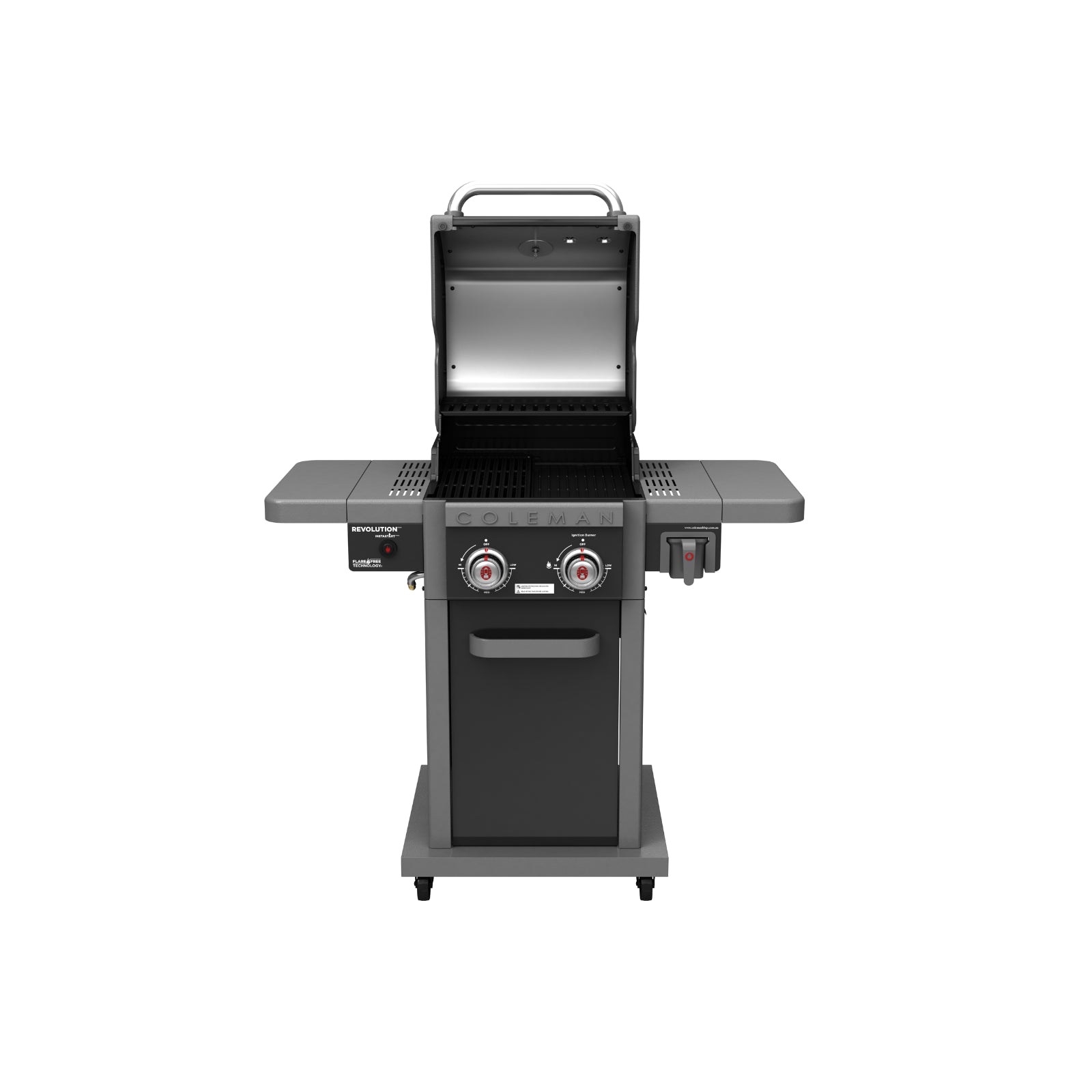 Coleman Revolution 2 Burner Propane Gas Grill - Portable Outdoor BBQ Grill with Glossy Black Finish | Perfect for Camping, Tailgating & Backyard BBQs