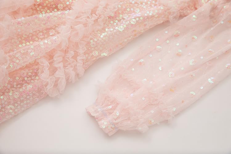 Elegant Women's Slim Sheath Formal Evening Gowns - Petite & Regular Sizes - Red/Pink Sequin Retro Mesh Long Dresses for Prom, Gala & Black Tie Events