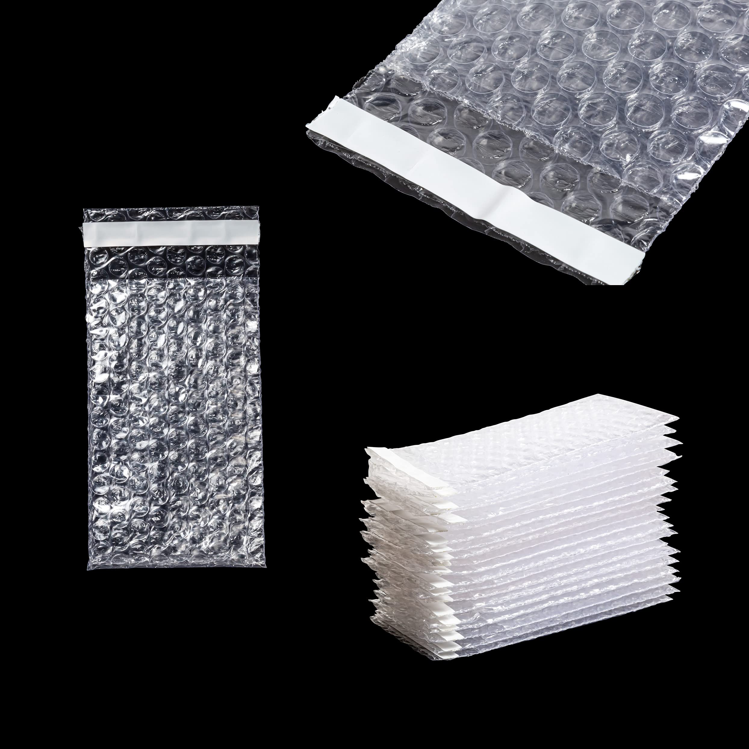 PackageZoom 3x5 Inch Clear Self-Sealing Bubble Cushion Pouch Bags - 50 Pack for Secure Shipping, Packing, Storage & Moving - Perfect for Ecommerce, Small Items Protection & Gift Wrapping