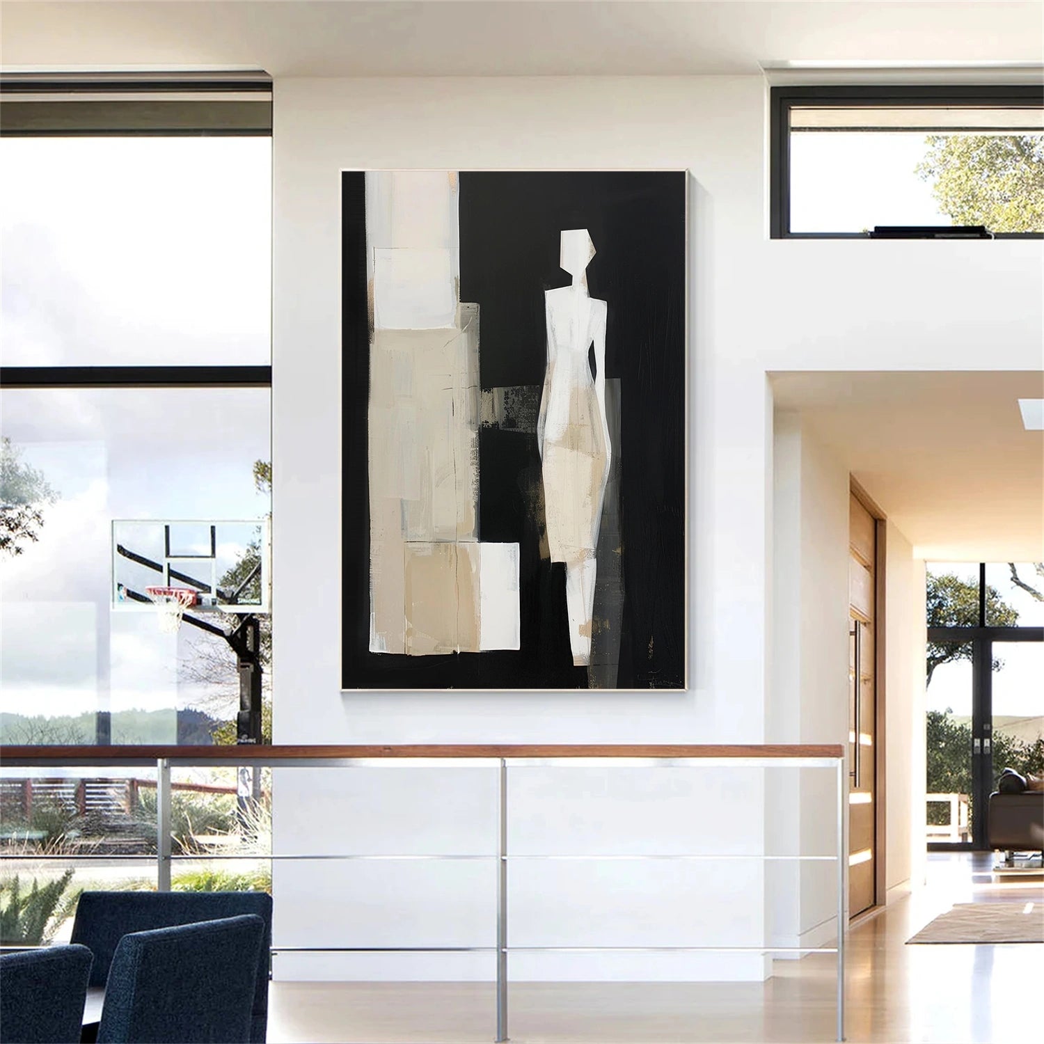 Contemporary Abstract Minimalist Wall Art Painting #CW009 - Modern Home Decor for Living Room, Bedroom & Office