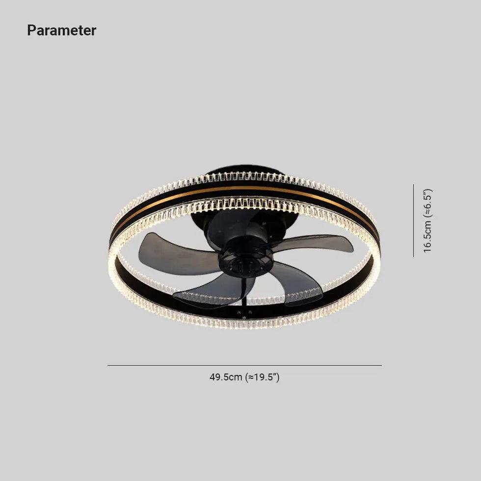 Modern Two Tone Ring Ceiling Fan with LED Light - Stylish Home Cooling & Lighting Solution for Living Room, Bedroom, or Patio