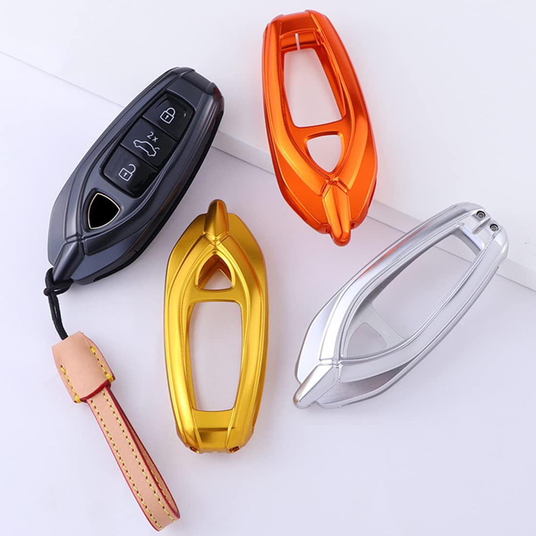 Premium Aluminum Alloy Key Fob Case Cover Protector for Lamborghini URUS 2021-2022 - Durable Shell, Scratch Resistant (Silver) | Perfect Car Accessory Gift for Luxury Vehicle Owners