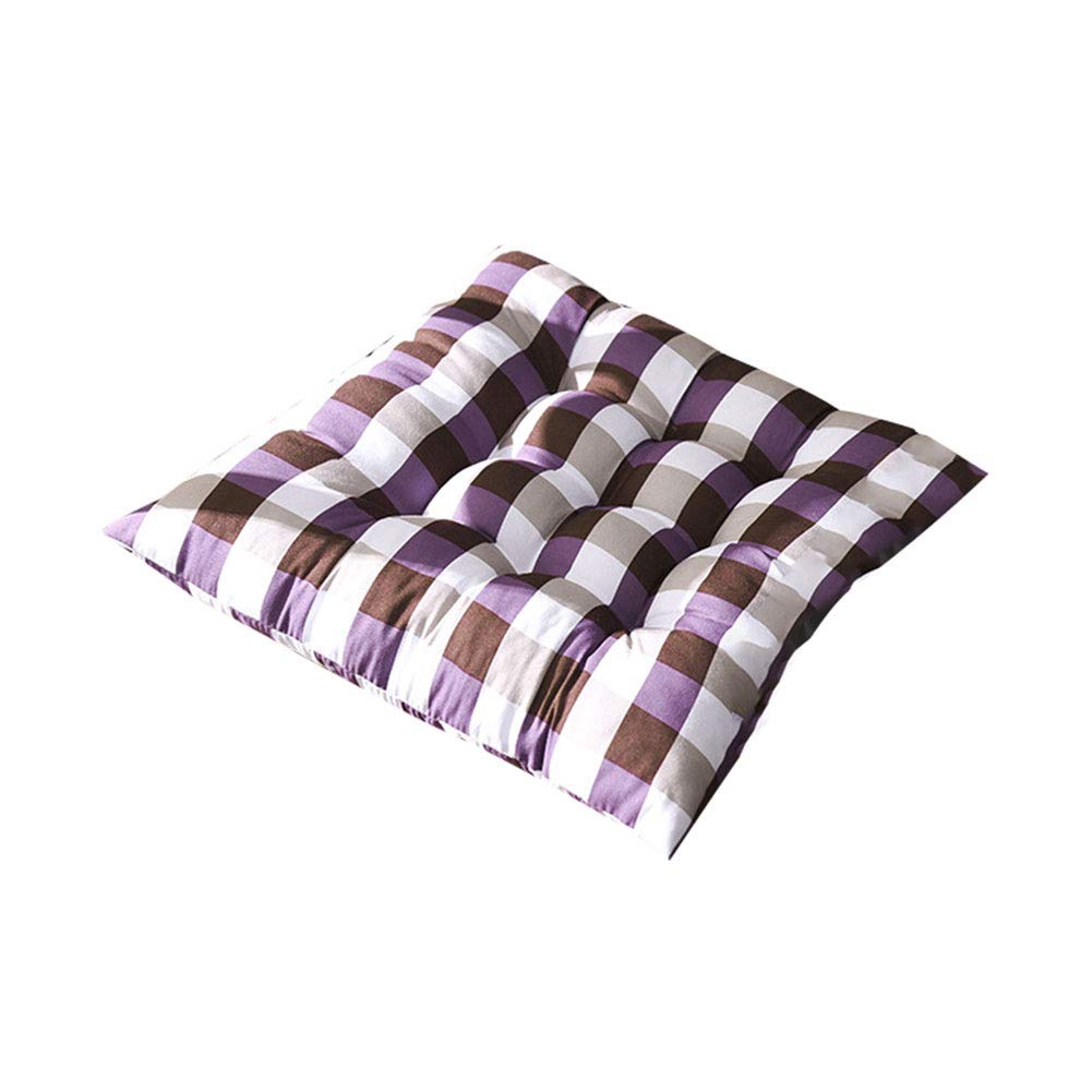 FublousRR5 Plaid Chair Cushion - Soft Cotton Seat Pad for Office, Sofa & Home Decor (Purple)