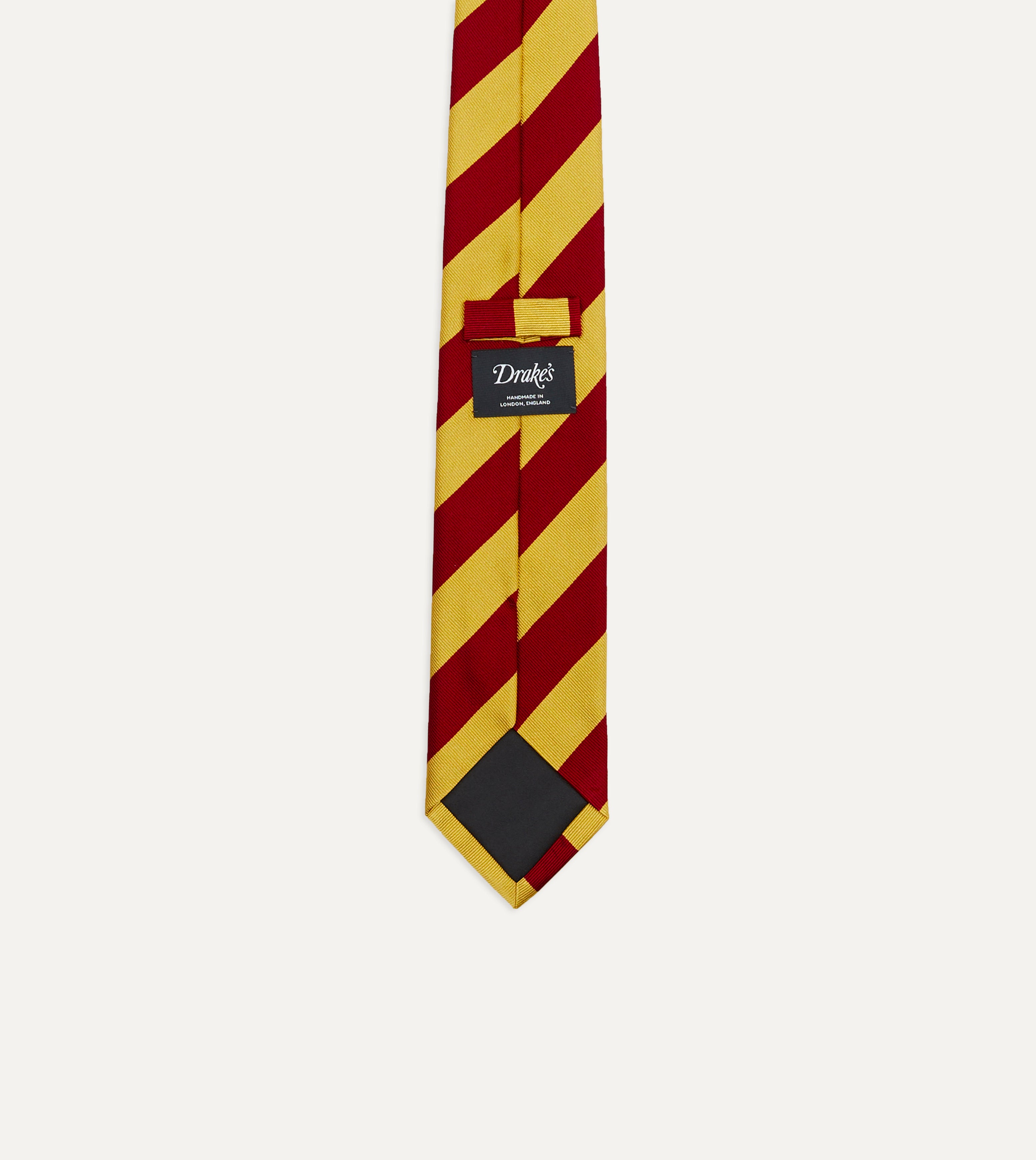 Red and Yellow Striped Silk Necktie for Men - Elegant Formal Business Tie for Weddings, Office & Special Occasions
