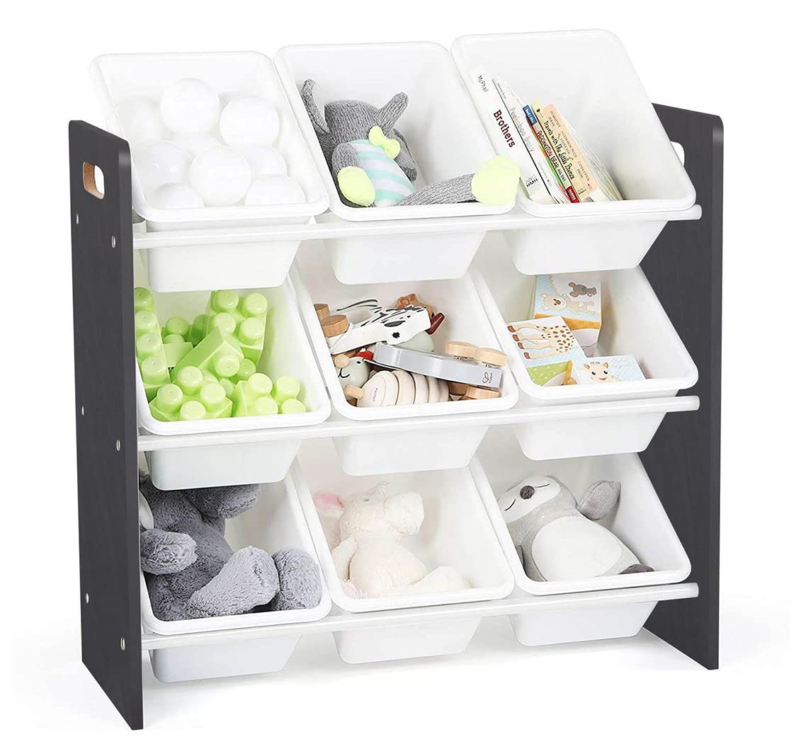 Lennox Espresso Wooden Toy Storage Organizer - Kids Room Furniture with 6 Bins - Perfect for Playroom, Nursery & Bedroom Organization