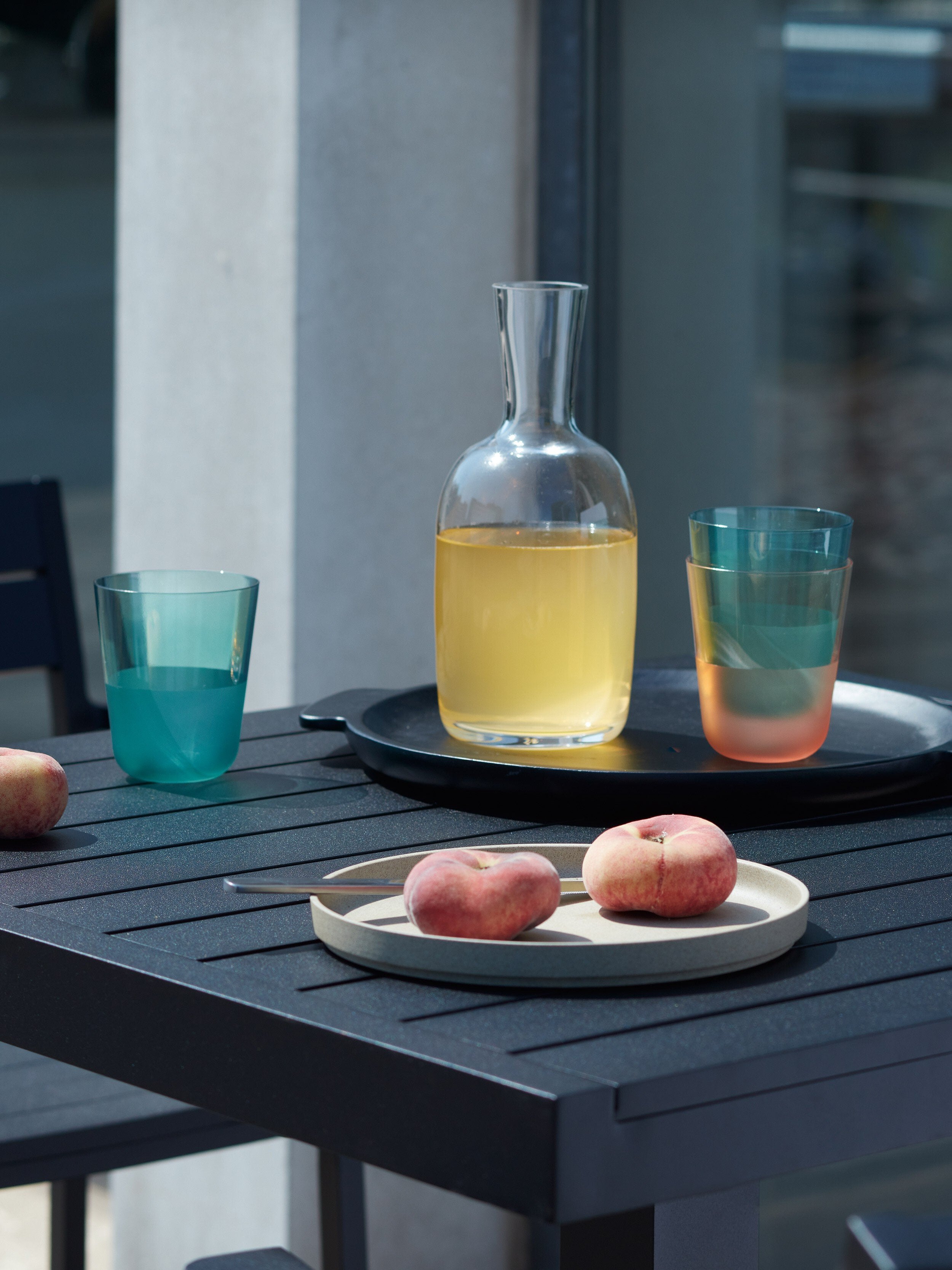 LSA Arc Contrast Tumbler Set of 2 - Coral Glass Cups for Coffee, Tea & Cocktails | Elegant Drinkware for Home, Office & Gifts