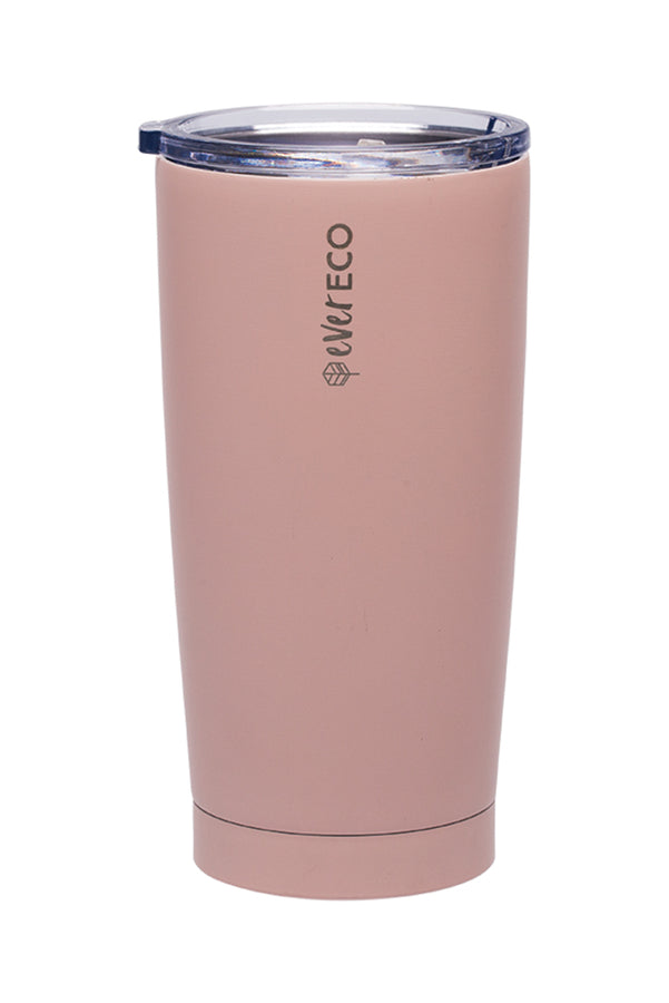 Ever Eco 20oz Insulated Stainless Steel Tumbler with Lid & Straw - Vacuum Insulated Hot Cold Cup - Leakproof Travel Mug for Coffee, Tea & Water - Rose Gold (Perfect for Office, Gym & Outdoor Activities)