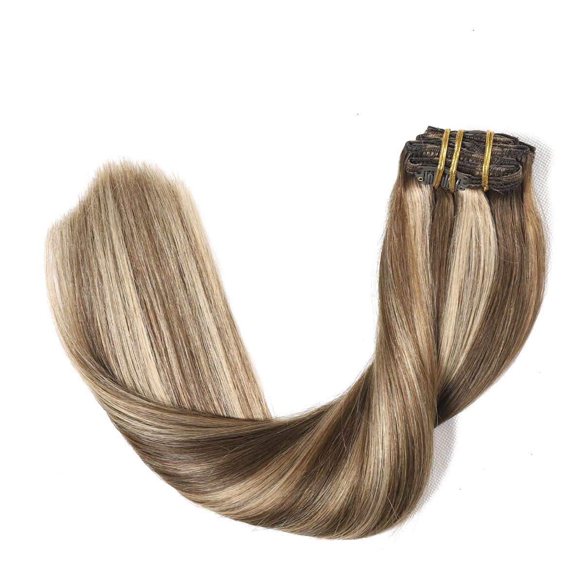 Silky Straight Clip-in Remy Human Hair Extensions for Women - 18 Inch Natural Black Hair Weft for Length & Volume - Perfect for Parties, Weddings & Daily Styling