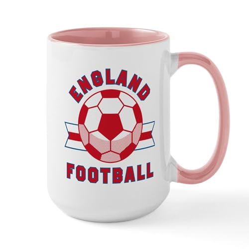 White/Pink Inside - England Football Mugs