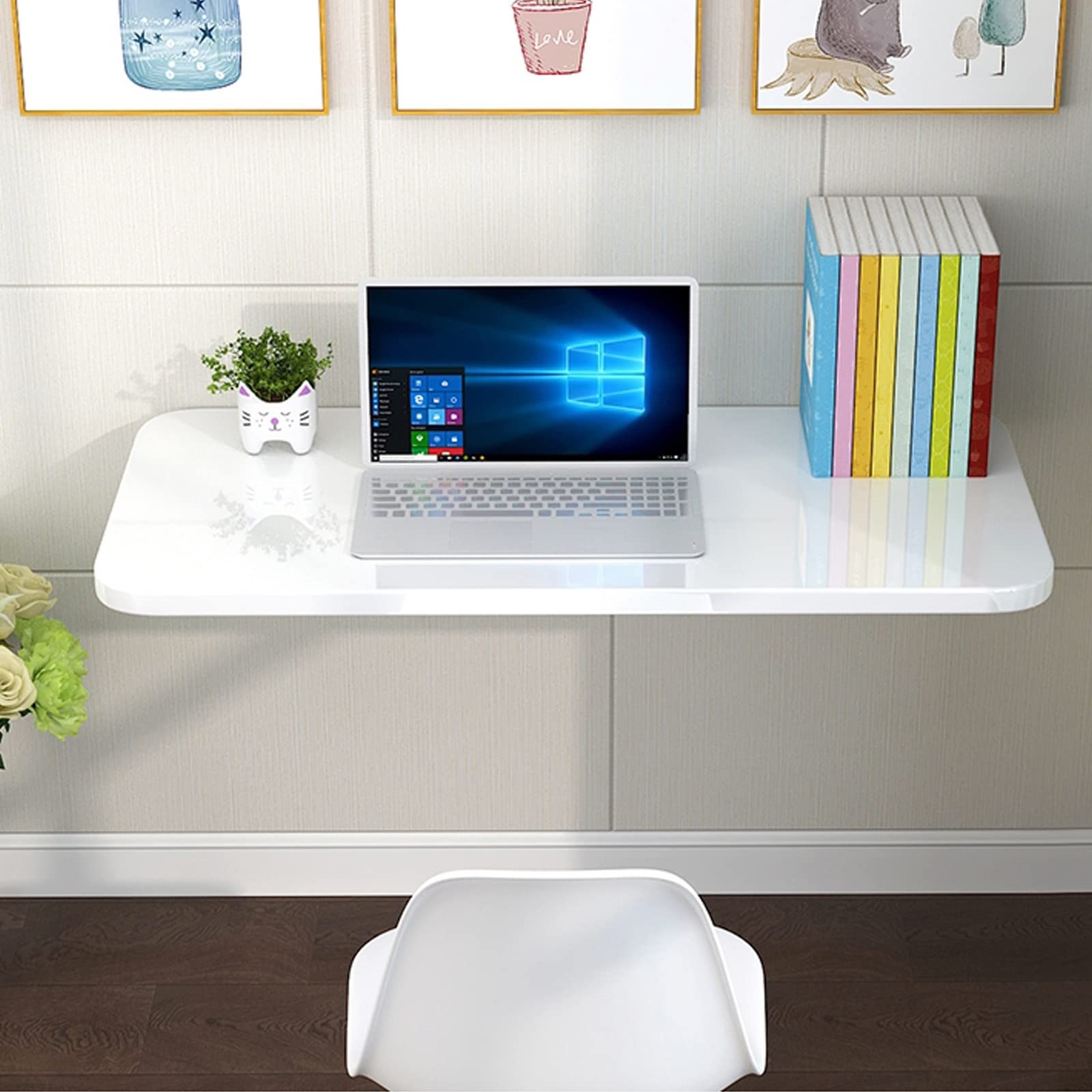 LIGUOYI Wall Mounted Fold Down Table - 20in, 31in, 47in Collapsible Wooden Desk for Home Office, Study & Small Spaces | Space-Saving Computer Desk with Heavy Duty Shelf Brackets | Perfect as Drop Leaf Dining Table, Kitchen Workstation & Compact Work Desk