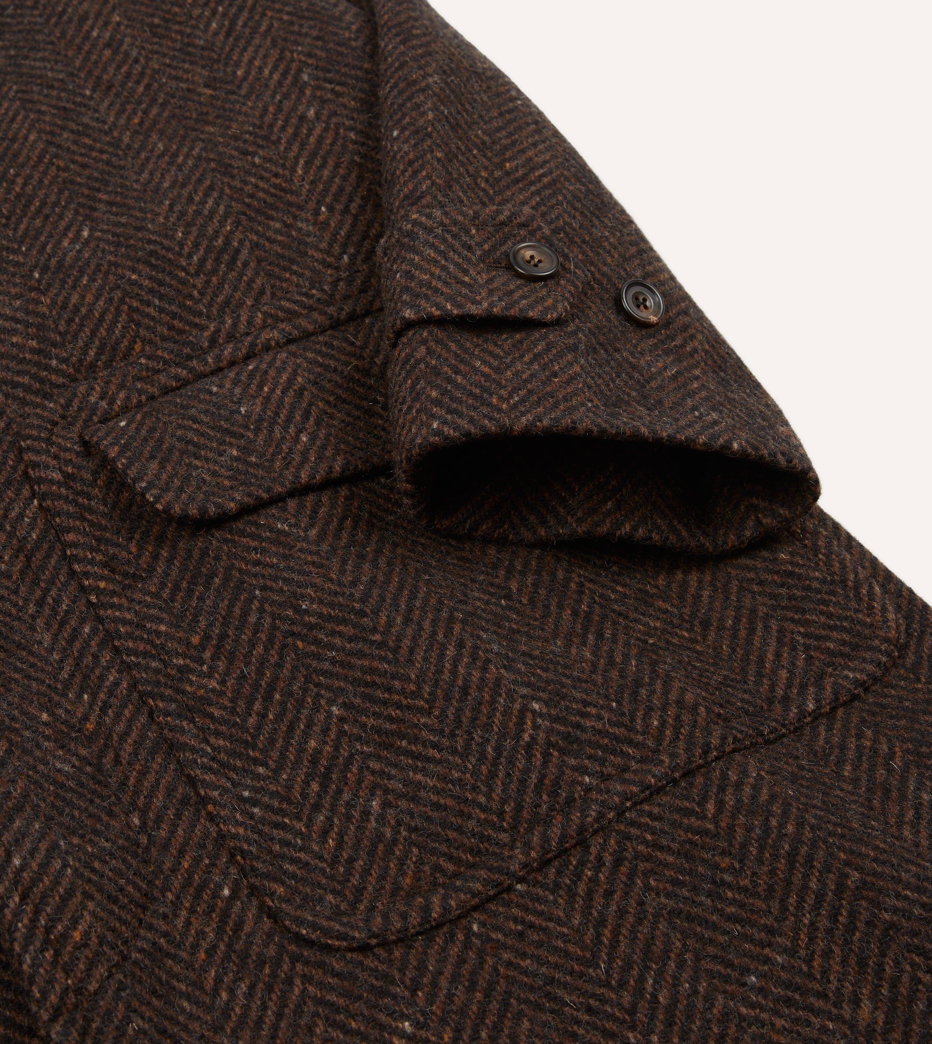 Brown Herringbone Wool Raglan Coat for Men - Warm Winter Overcoat with Stylish Herringbone Pattern - Perfect for Office, Dating & Outdoor Activities