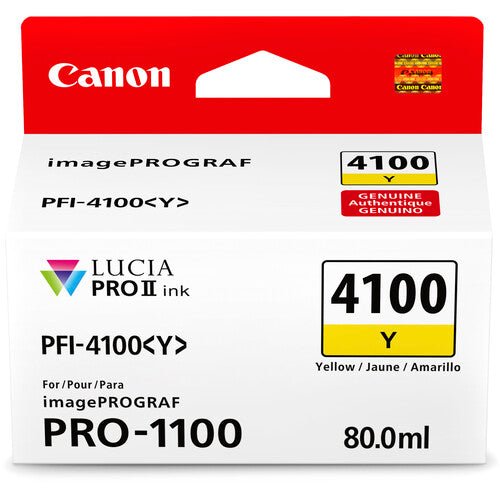 Canon PFI 4100 Yellow Pigment Ink Tank (80mL) - High-Quality Printer Ink for Canon Printers | Perfect for Office Documents, Photos & Art Prints
