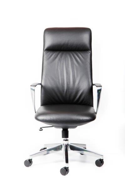 Premium Black Leather Executive Office Chair - Ergonomic High Back Desk Chair for Home & Office Workspaces