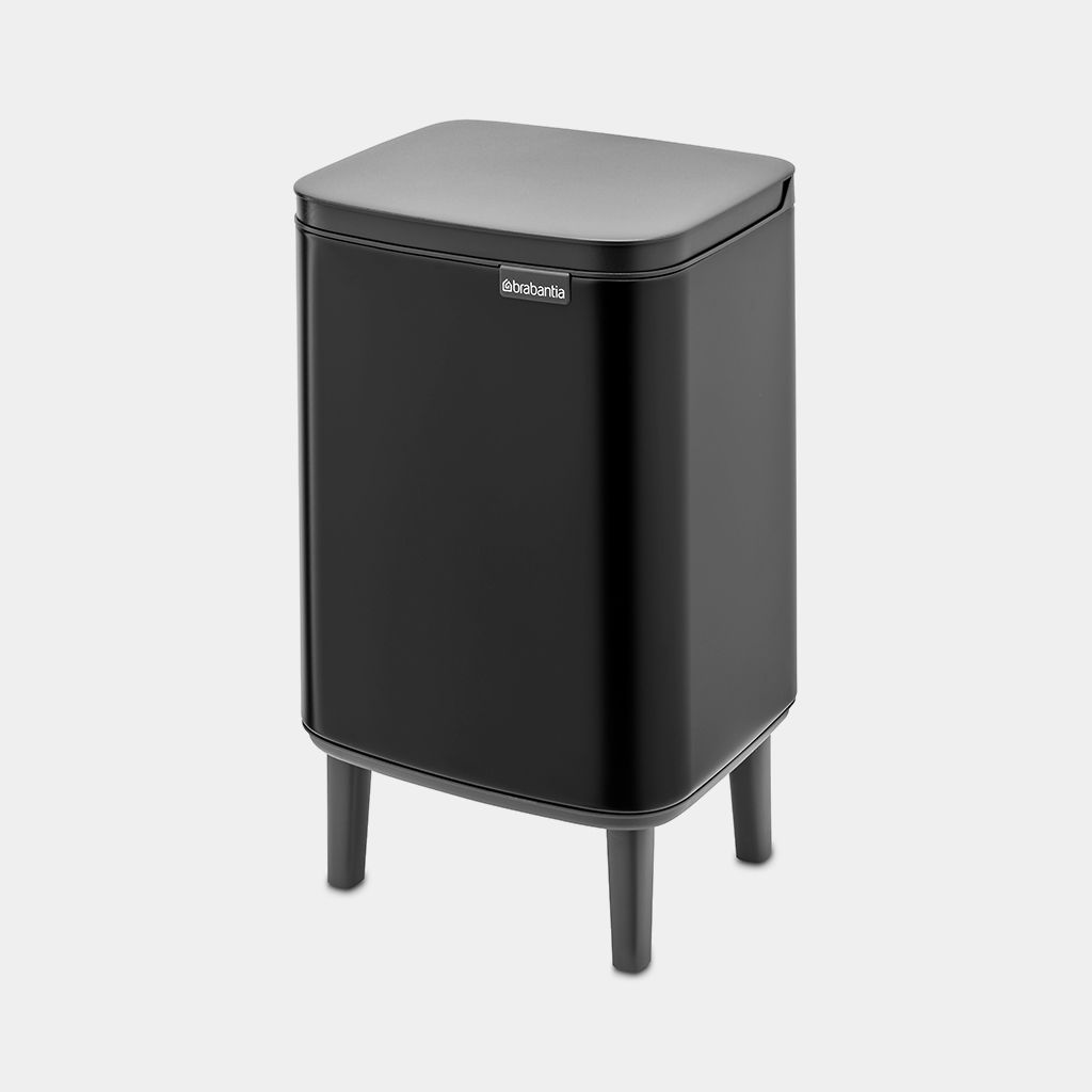 7L Stainless Steel Trash Can with Lid - Hi Bo Waste Bin for Kitchen, Bathroom, Office - Various Colors (Black, White, Silver) | Odor Control & Space Saving Design