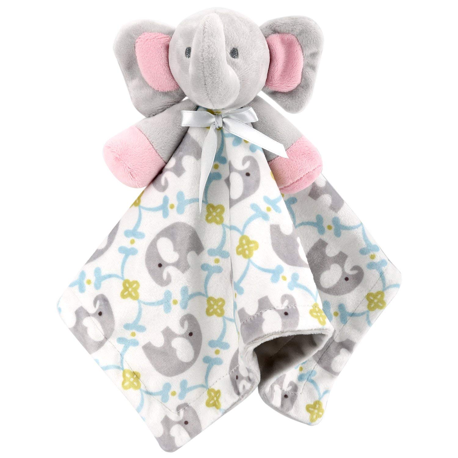 Zooawa Soft Elephant Lovey Blanket for Babies 1-6 Months | Unisex Security Blanket & Soothing Plush Toy | Perfect Baby Shower Gift for Newborn Boys & Girls | Ideal for Nursery, Stroller & Travel Comfort