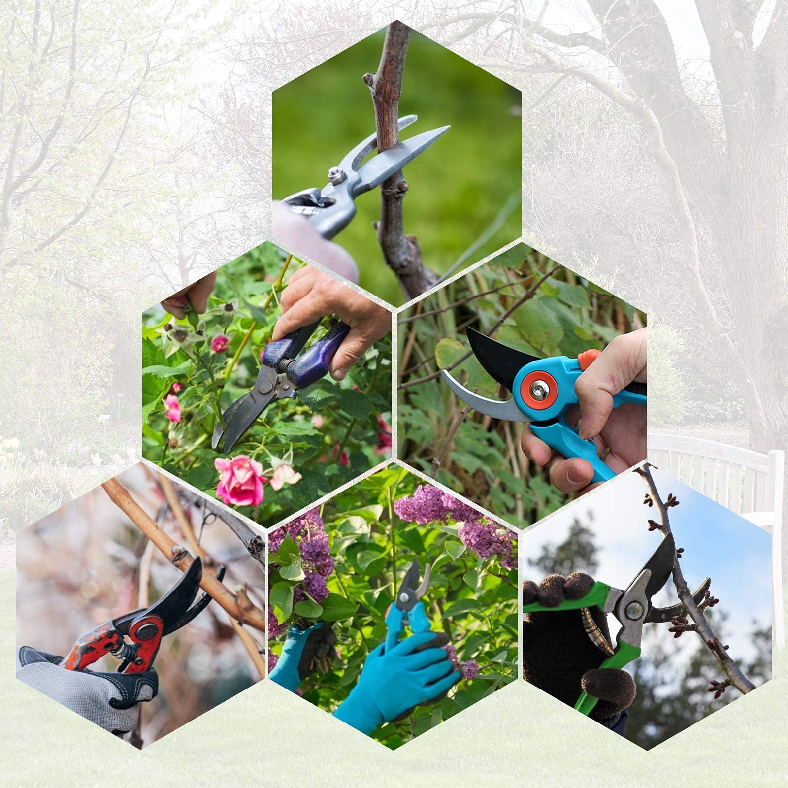 Premium Anvil Secateurs & Garden Shears - Heavy Duty Branch Pruning Scissors for Trees, Flowers, Plants - Ideal for Gardening, Landscaping & Balcony Use