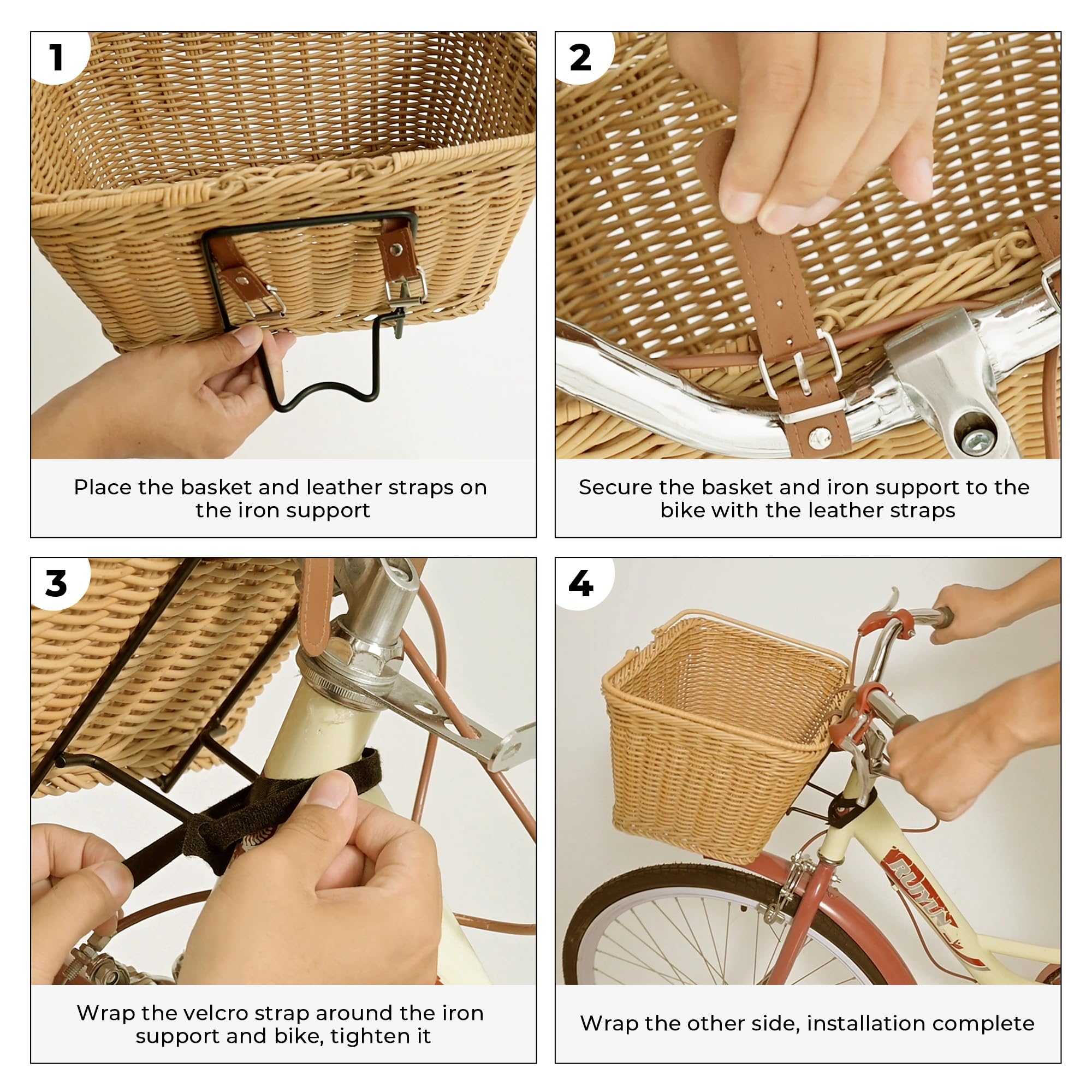 GRANNY SAYS Hand-Woven Wicker Bike Basket - Detachable Front Handlebar Bicycle Basket for Women & Men - Perfect for Groceries, Picnics & Farmers Market Rides