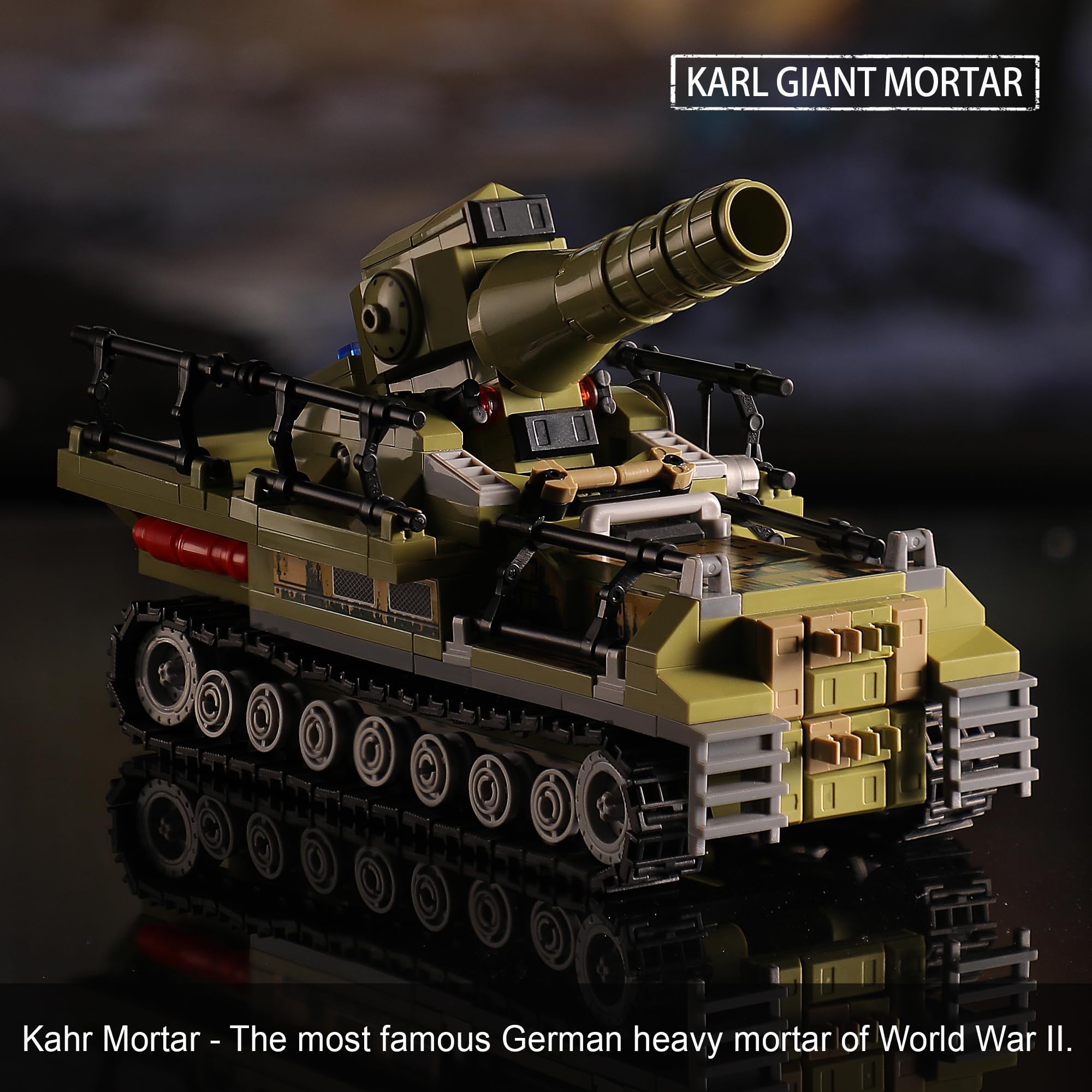 WW2 Military Building Toys - Compatible with Lego, Build BF109 Fighter Jet & Karl Giant Mortar Tank - WWII Army Airplane Model Kit for Boys Age 8-12 | Perfect for History Lessons, War Reenactments & STEM Learning