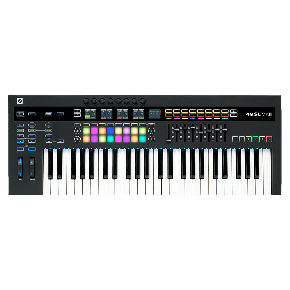M-Audio 49SL MkIII MIDI Keyboard Controller - 49-Key USB MIDI Keyboard with Semi-Weighted Keys, DAW Control & Pro Tools Integration - Perfect for Music Production, Studio Recording & Live Performance